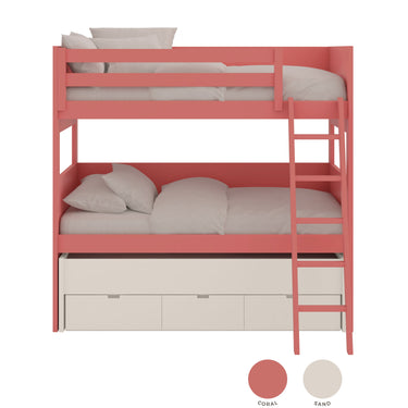 Muba XL Bunk Bed with Trundle Bed and Drawers