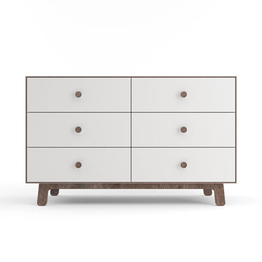 Oeuf NYC Merlin 6 Drawer Dresser Sparrow - White/Walnut
