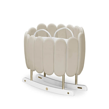 Circu Gold Plated Lotus Rocking Cot - Paris Cream