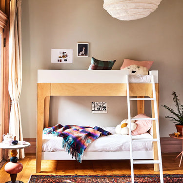 Oeuf NYC Perch Bunk Bed in White/Birch